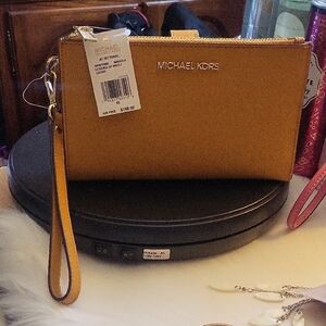Michael Kors Yellow Wristlet Mustard Color